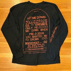 Post Malone Black Long Sleeve concert Graphic Tee shirt